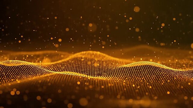 Abstract Orange Technology Wave Background with Smooth Motion