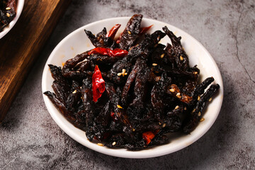 Spicy Fried Beef Jerky with Mustard and Chili - Chifeng Specialty