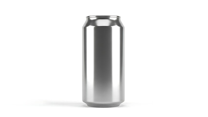 Empty silver beverage can