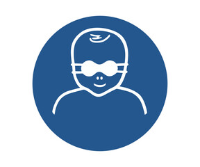 ISO 7010 M025 – Protect infants' eyes with opaque eye protection sign. Obligation sign pictogram vector design and illustration.
