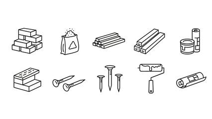 Construction materials and tools for building and renovation projects