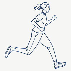 Minimalist of a woman running in athletic wear jogging