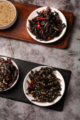 Deep Fried Crispy Pickled Seaweed Snack with Sesame Seeds