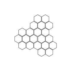 honeycomb icon vector thin outline style sign