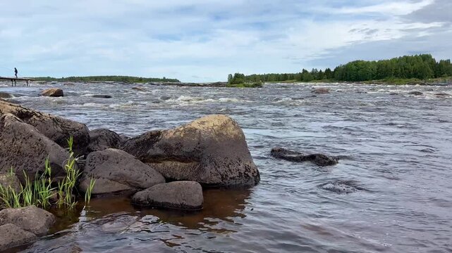 The Rapids of Kukkolaforsen at Kukkola, Sweden