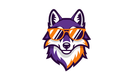Stylized fox head with sunglasses on white background vector illustration