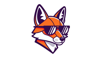 Obraz premium Stylized fox head with sunglasses on white background vector illustration