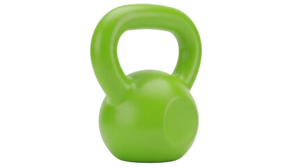 Green kettlebell PNG isolated on transparent background, fitness equipment for strength training and exercise routines
