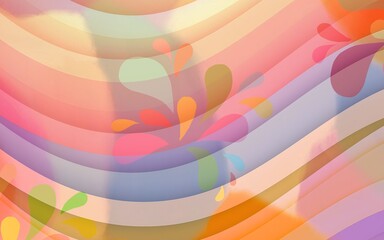 Abstract colorful background with vibrant rainbow lines and a seamless geometric pattern design and texture