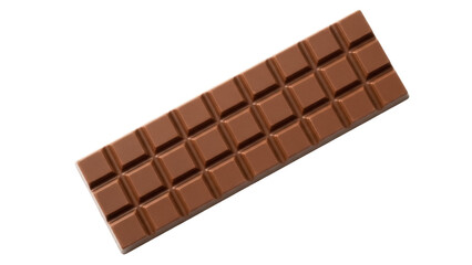 Milk chocolate bar isolated PNG on transparent background, sweet dessert treat with cocoa for confectionery and snack food designs