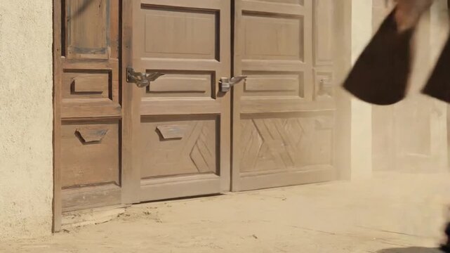 Robot cowboy in the Wild West.