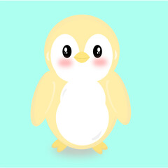 Adorable Baby Penguin Character Vector Illustration Set in Colorful Pastel