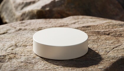 White cosmetic cream for face care in a plastic jar container