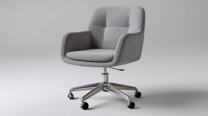 Stylish gray minimalist office chair with simple scandinavian design for modern interiors