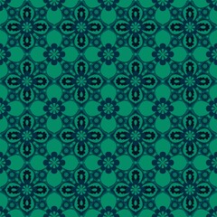 seamless damask pattern,green,black curves ,painted create to flower shape,leaves,green background in geometric patterns as sarong,fabric,tile,printed fabric,batik,tablecloth patterns.