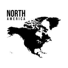 North America map isolated on white background