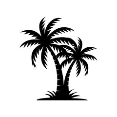 Palm Tree Silhouette. Black palm tree silhouettes