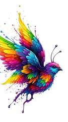 Fototapeta premium Abstract swirl pattern with a tropical parrot feather design illustration