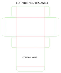 Printable Packaging Box Die Line Template for Product Design