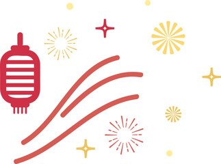 Obraz premium Red Lantern Firework Celebration Element