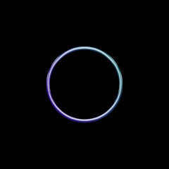 Purple teal neon ring frame on black background, glowing circular outline with smooth gradient, minimal futuristic design ideal for tech, UI, logo and digital backgrounds.
