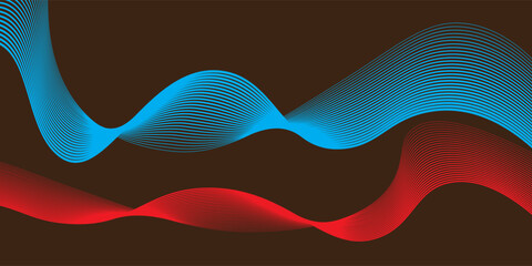 Abstract orange gradient background with shining lines waves. Minimalist background for banner, poster, cover, brochure, flyer, website