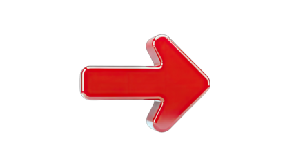 Red Arrow Pointing Right on White Background