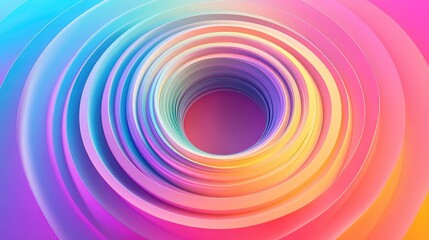Colorful layered rings form a swirling abstract spiral, a vibrant modern gradient background with smooth, wavy depth and fluid motion ideal for contemporary digital design and wallpaper