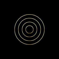 Four concentric gold rings on black background, elegant nested circular frames with luxury metallic finish, abstract premium design ideal for branding and visuals.