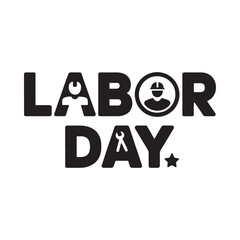 Labor day graphic design with worker symbol and bold typography