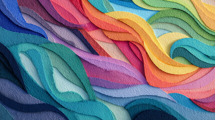 Layered Harmony: Topographic Waves of Color
