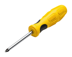 Using a screwdriver for home repairs workshop tool guide isolated on transparent background