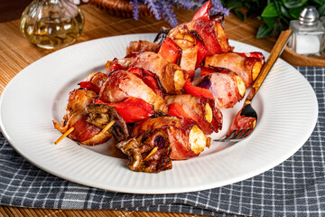 Tasty chicken skewers.