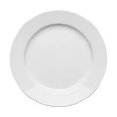 Minimalist white plate display for food presentation isolated on transparent background