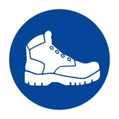 Slip-Gard&trade; Floor Sign: Steel Toe Shoes Required ,Closed Toe Shoes Required Symbol Sign, Vector Illustration, Isolate On White Background 