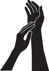 Fototapeta premium Intertwined Touch: A close-up monochrome depiction of hands gracefully interacting, symbolizing connection, care, and the elegance of human touch.