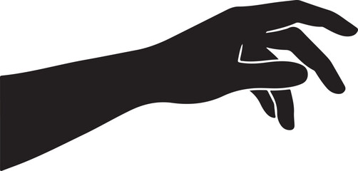 Obraz premium Hand Silhouette: A striking black silhouette of a hand, elegantly poised, offers a captivating visual.