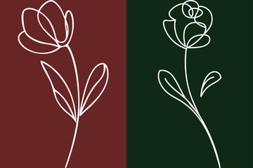 Simple flower line art design
