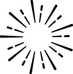 Bold Sunburst Line Decorative Line Element