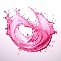 Dynamic shot captures a swirl of bright pink liquid against a white backdrop