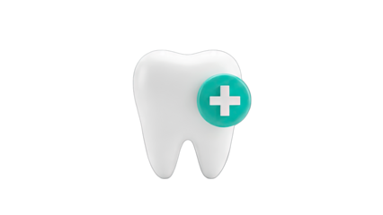 Tooth with Plus Sign: Dental Care Concept