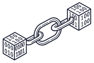 Blockchain Technology Abstract Symbol  Geometric V (3) Vector Illustration
