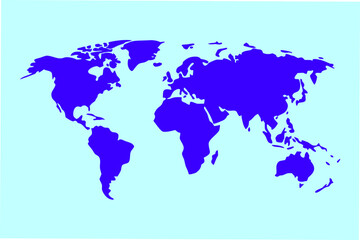 Fototapeta premium Flat Vector Illustration of All Continents in Separate Solid Colors — Modern Minimal Infographic World Map