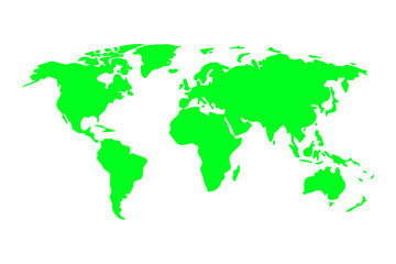 Obraz premium Flat Vector Illustration of All Continents in Separate Solid Colors — Modern Minimal Infographic World Map