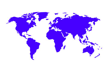 Obraz premium Flat Vector Illustration of All Continents in Separate Solid Colors — Modern Minimal Infographic World Map