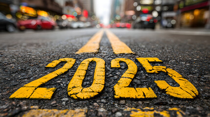 Road 2025 to 2027 Future Planning Goals Ambition Business Growth Strategy Forward Success Opportunity Direction Perspective