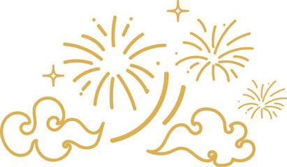 Gold Cloud Festival Spark Decorative Element