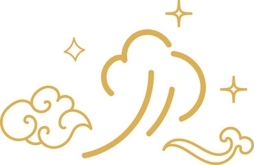 Fototapeta premium Gold Cloud Wave Decorative Element