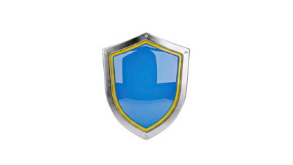Shiny Blue Shield on White Background - Protection Concept