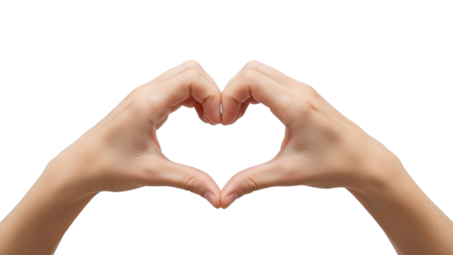 Hands Forming Heart Shape on Transparent Background PNG - Powered by Adobe